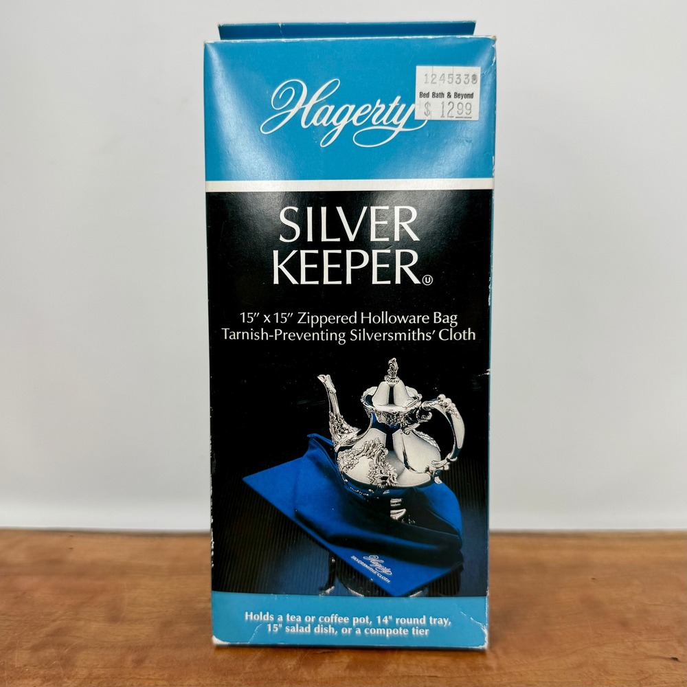 Hagerty Silver Keeper 15x15 Zippered Holloware Bag Tarnish Preventing Cloth Blue